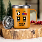 Personalized Us Soldier/ Veteran With Logo Name And Year Laser Handle Cup Printed 22MAR-DT08