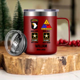 Personalized Us Soldier/ Veteran With Logo Name And Year Laser Handle Cup Printed 22MAR-DT08