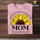 Personalized Amazing Loving Caring Strong Sunflower  Grandma Mom Aunt Nana Kid Name Tshirt Printed QTHQ0903