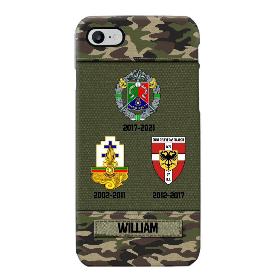 Personalized French Soldier/ Veteran Logo Camo Phonecase Printed 23MAR-DT08