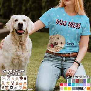 Personalized Dog Mom Dogs with Name 3D T-shirt Printed PNDT1003