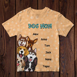 Personalized Dog Mom Dogs with Name 3D T-shirt Printed PNDT1003