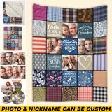 Personalized Upload Your Grandma Aunt Nana Mommy Photos Love You  Quilt Blanket Printed QTHQ1303