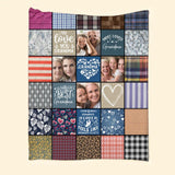 Personalized Upload Your Grandma Aunt Nana Mommy Photos Love You  Quilt Blanket Printed QTHQ1303