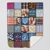 Personalized Upload Your Grandma Aunt Nana Mommy Photos Love You  Quilt Blanket Printed QTHQ1303