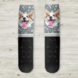 Personalized Upload Your Dog Photo Head Dog Lovers Paw Crew Socks Printed PNHQ1403