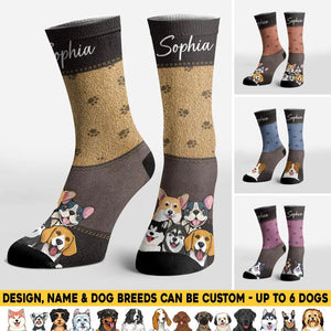 Personalized Dog Lovers Paw Crew Socks Printed PNHQ1403