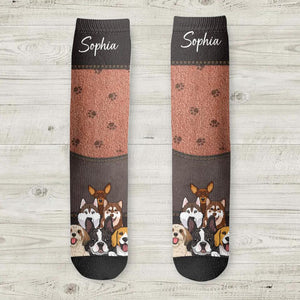 Personalized Dog Lovers Paw Crew Socks Printed PNHQ1403