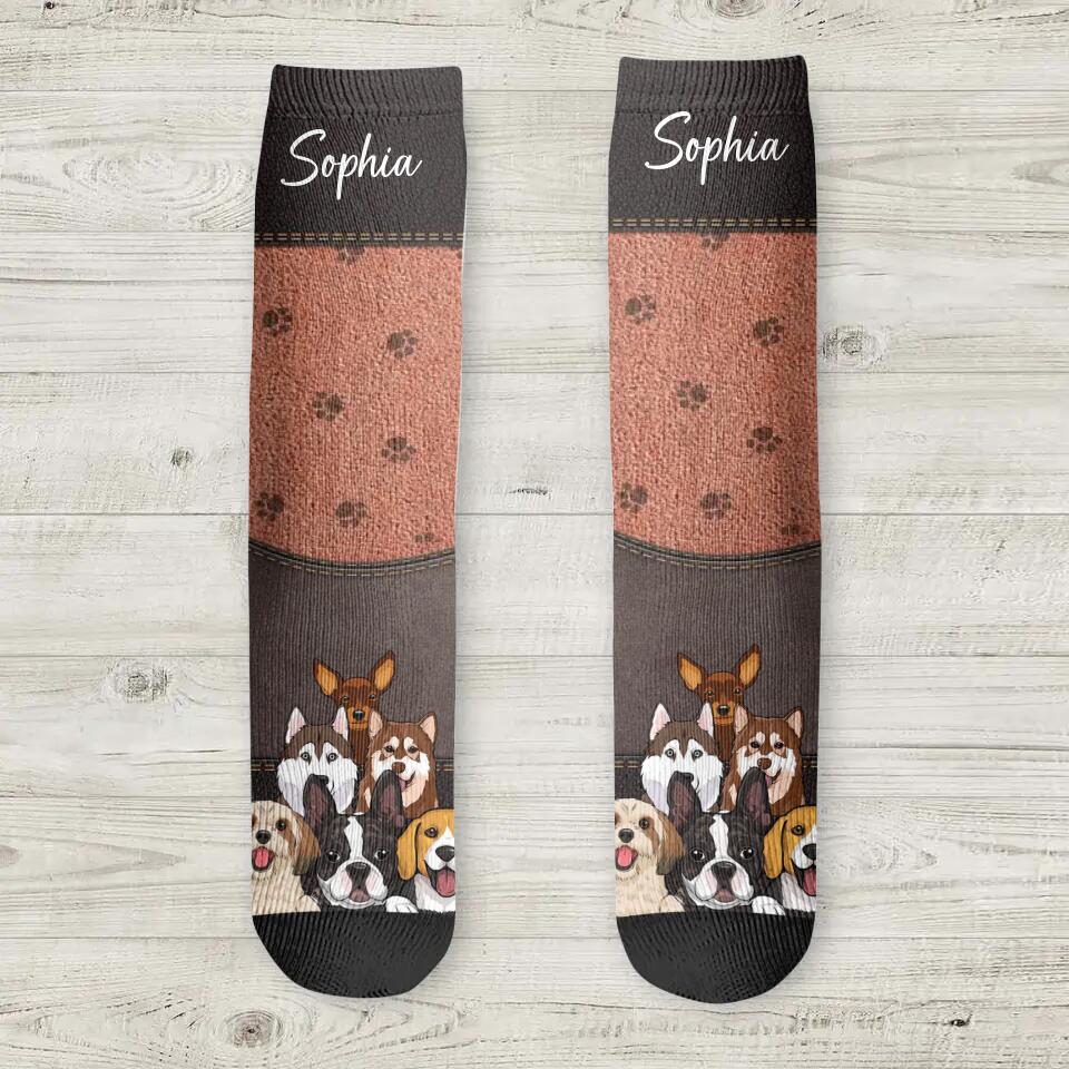 Personalized Dog Lovers Paw Crew Socks Printed PNHQ1403