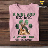 Personalized Upload photo A Girl And Her Dog A Bond That Can't Be Broken Tshirt Printed QTDT1503