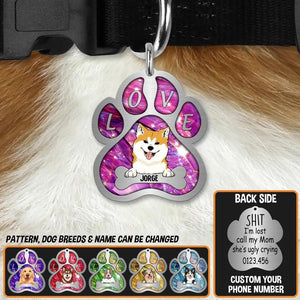 Personalized Dog Lovers I'm Lost Call My Mom Necklace Printed PNDT1503