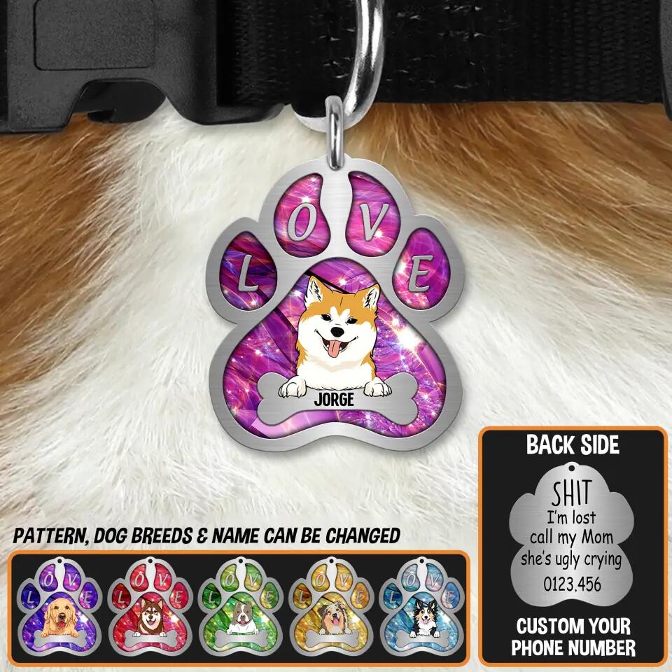 Personalized Dog Lovers I'm Lost Call My Mom Necklace Printed PNDT1503