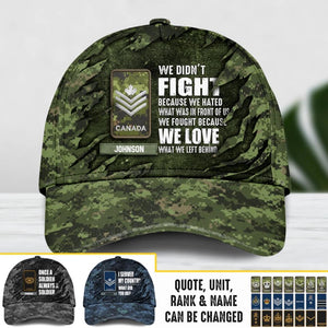 Personalized Canadian Soldier/ Veteran Rank Camo Once A Soldier Always A Soldier Peaked Cap 3D Printed QTDT1603