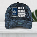Personalized Canadian Soldier/ Veteran Rank Camo Once A Soldier Always A Soldier Peaked Cap 3D Printed QTDT1603