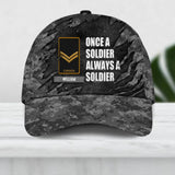 Personalized Canadian Soldier/ Veteran Rank Camo Once A Soldier Always A Soldier Peaked Cap 3D Printed QTDT1603