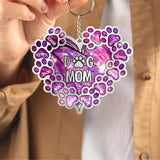 Personalized Dog Mom & Name Dog Lovers Gift Wood Keychain Printed PNDT1303