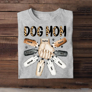 Personalized Dog Mom With Hand And Paw Tshirt Printed 23MAR-DT17