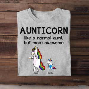 Personalized Aunticorn Aunt & Auntie Tshirt Printed 22MAY-DT06