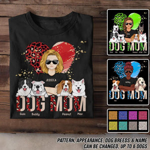 Personalized Dog Mom Heart Tshirt Printed PNDT2103