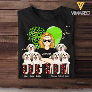 Personalized Dog Mom Heart Tshirt Printed PNDT2103