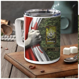 Personalized Canadian Veteran/Soldier Rank Camo & Name Insulated Mug 10oz Printed 23MAR-HQ21