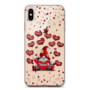 Personalized Grandma Nana Mom Aunt Kid Name Heart Hippie Silicon Phonecase QTDT2203