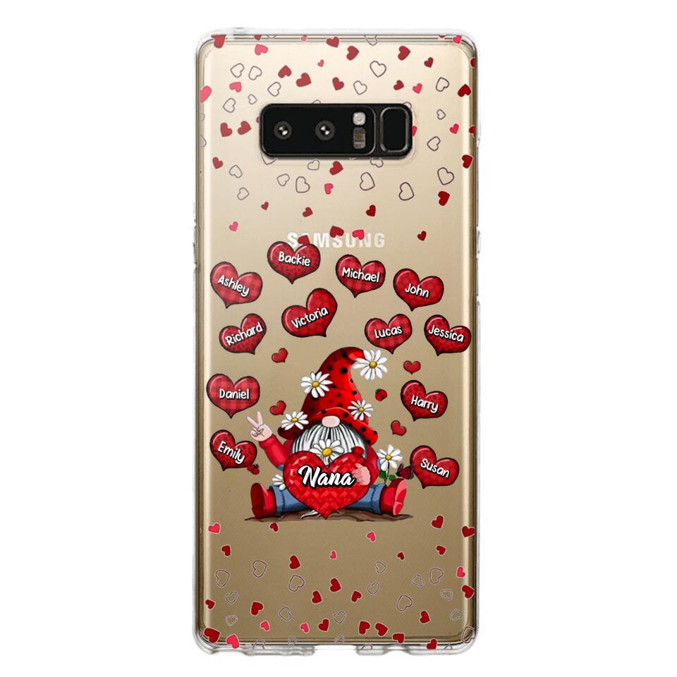 Personalized Grandma Nana Mom Aunt Kid Name Heart Hippie Silicon Phonecase QTDT2203