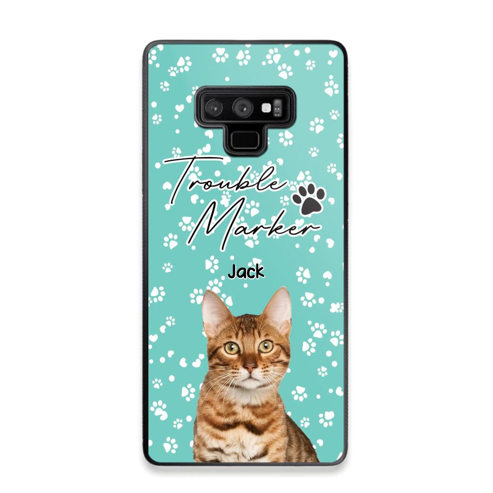 Personalized Upload Your Cat Photo Trouble Marker Cat Lovers Silicon Phonecase QTHQ2203