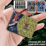 Personalized Australian Soldier/ Veteran Rank Flag Camo Wooden Keychain Printed 23MAR-QT22