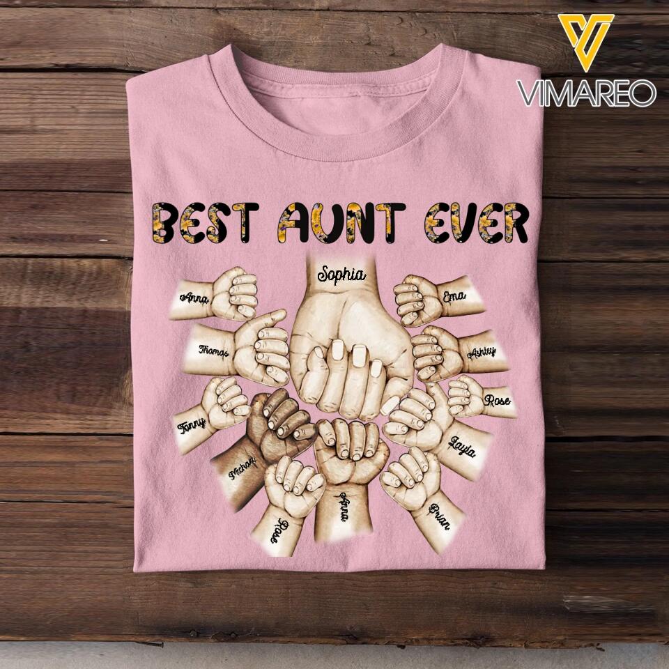 Personalized Best Mom Ever & Kid's Name Hand Tshirt Printed QTBQT2303
