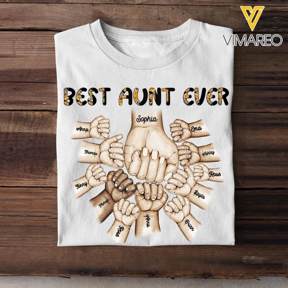 Personalized Best Mom Ever & Kid's Name Hand Tshirt Printed QTBQT2303