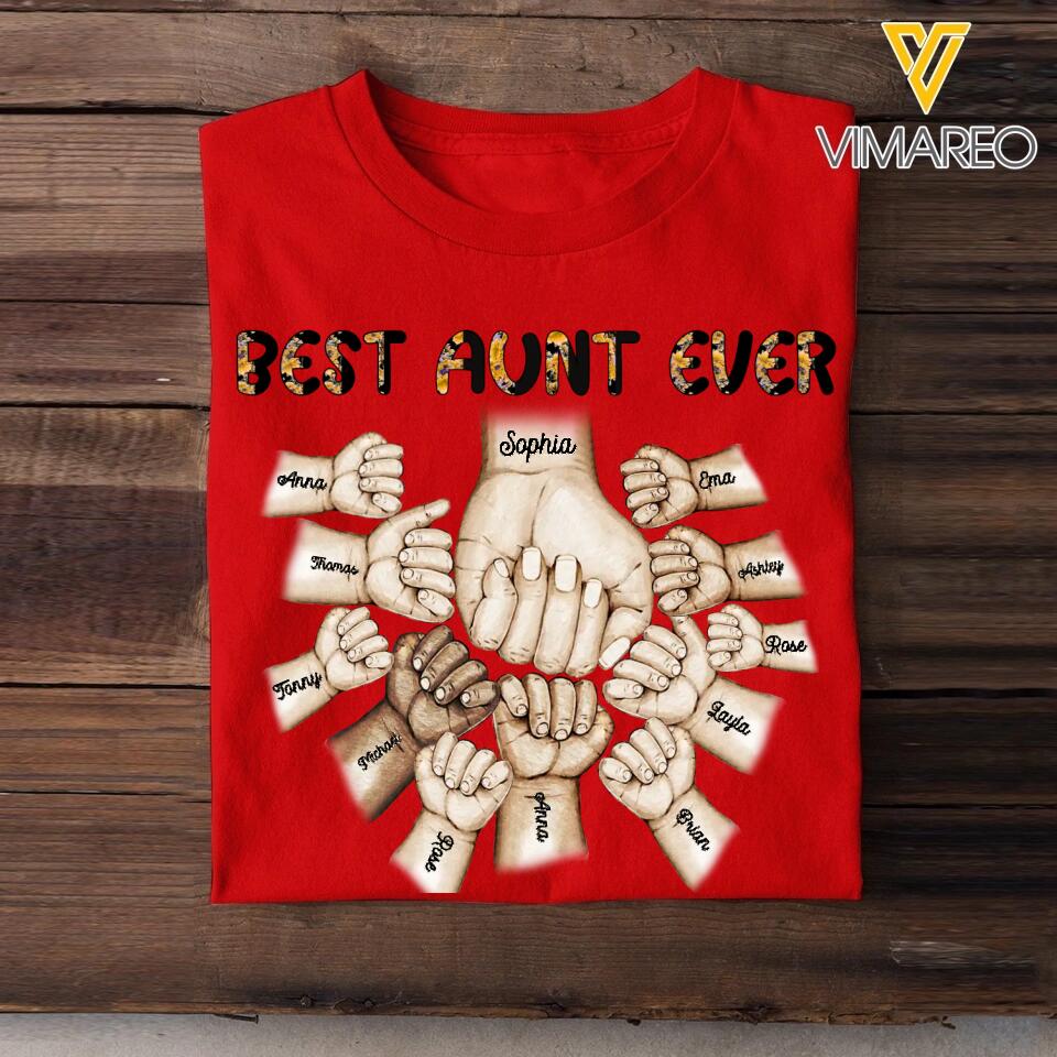 Personalized Best Mom Ever & Kid's Name Hand Tshirt Printed QTBQT2303