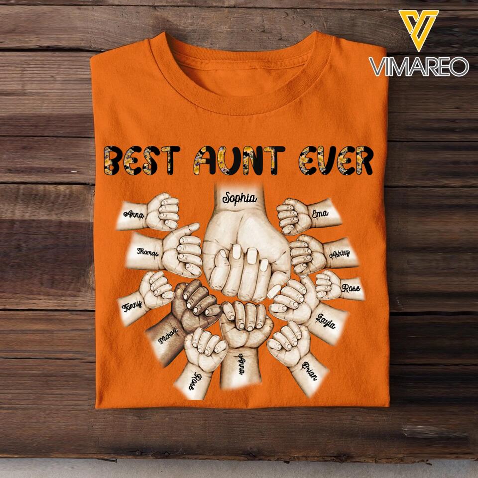 Personalized Best Mom Ever & Kid's Name Hand Tshirt Printed QTBQT2303