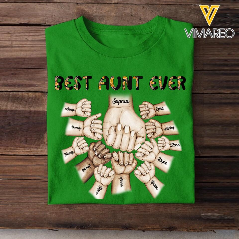 Personalized Best Mom Ever & Kid's Name Hand Tshirt Printed QTBQT2303