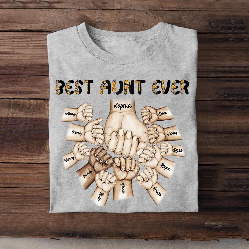 Personalized Best Mom Ever & Kid's Name Hand Tshirt Printed QTBQT2303