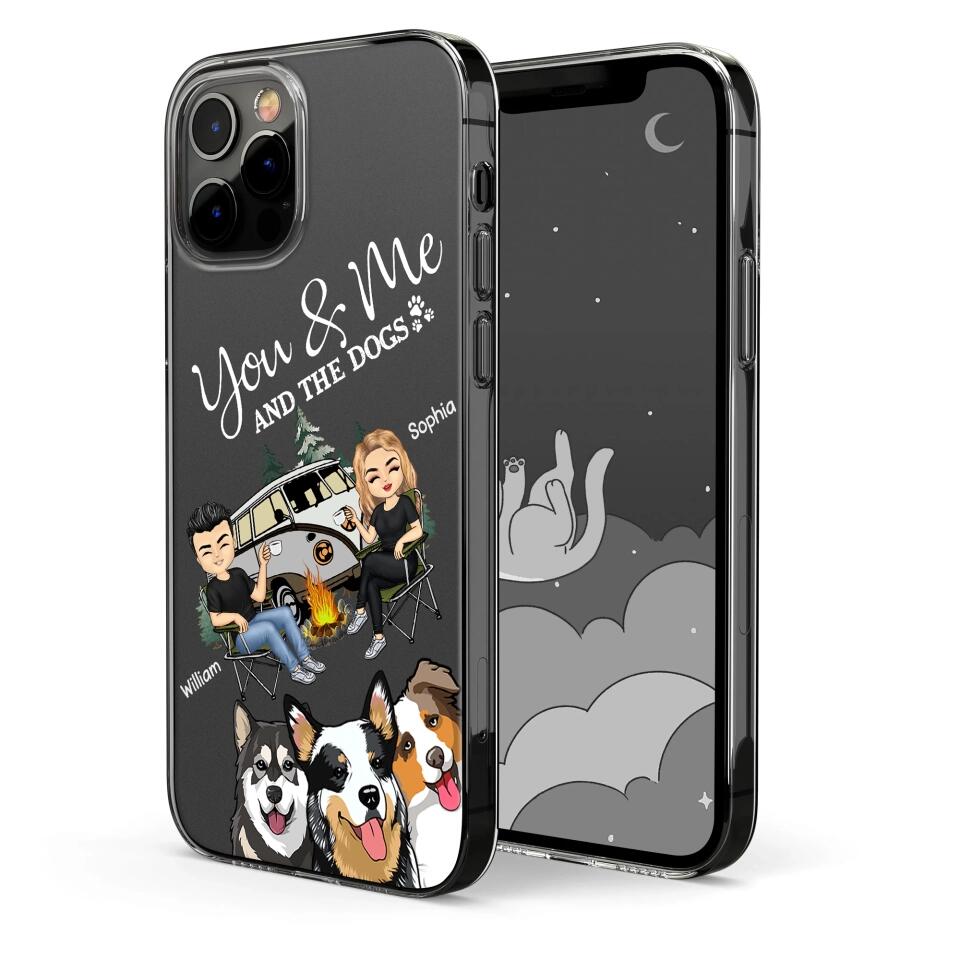 Personalized You & Me And The Dogs Couple Camping Dog Lovers Gift Silicon Phonecase PNHQ2403