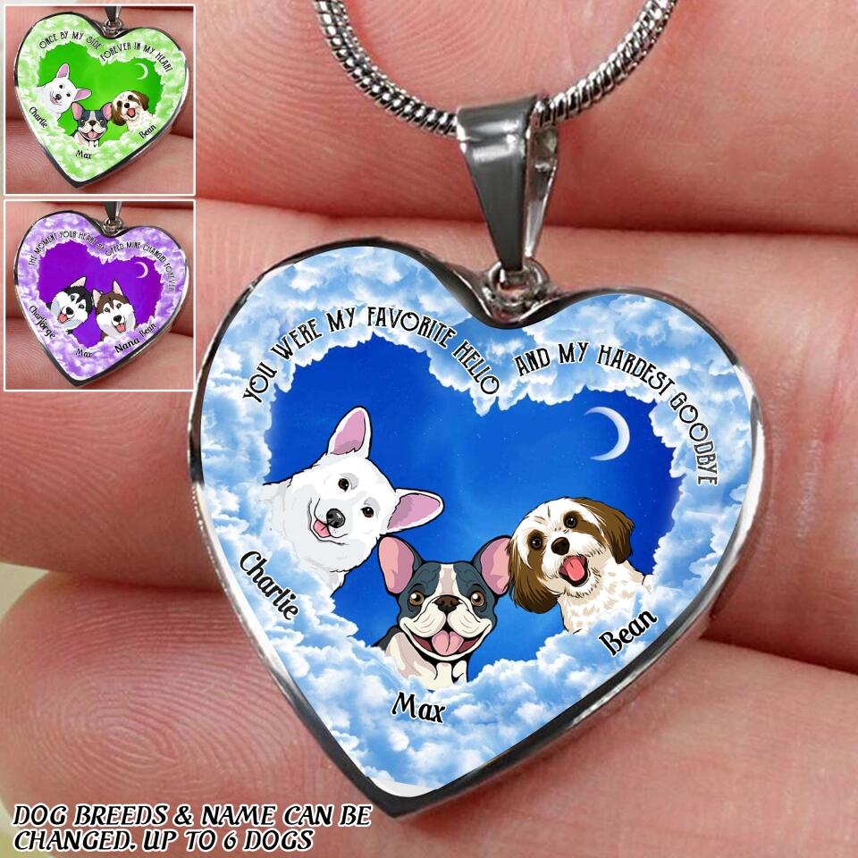 Personalized You Were Favorite Hello And My Hardest Goodbye Dogs & Name Dog Lovers Gift Necklace Printed PNDT2703