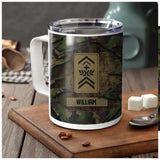 Personalized Swiss Veteran/Soldier Rank Camo  Insulated Mug 10oz Printed 23MAR-HQ27