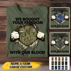 Personalized Australian Soldier/ Veteran We Bought Your Freedom With Our Blood Printed Tshirts 23MAR-BQT24