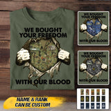 Personalized Australian Soldier/ Veteran We Bought Your Freedom With Our Blood Printed Tshirts 23MAR-BQT24