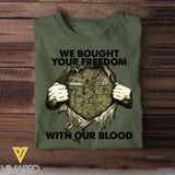 Personalized Australian Soldier/ Veteran We Bought Your Freedom With Our Blood Printed Tshirts 23MAR-BQT24