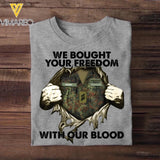 Personalized German Soldier/ Veteran We Bought Your Freedom With Our Blood Printed Tshirts 23MAR-BQT24
