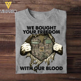 Personalized UK Soldier/ Veteran We Bought Your Freedom With Our Blood Printed Tshirts 23MAR-BQT24