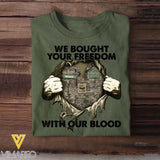 Personalized UK Soldier/ Veteran We Bought Your Freedom With Our Blood Printed Tshirts 23MAR-BQT24