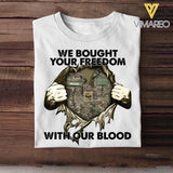 Personalized UK Soldier/ Veteran We Bought Your Freedom With Our Blood Printed Tshirts 23MAR-BQT24