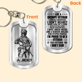 Personalized US Soldier/ Veteran I Am A Grumpy Veteran Rank Keychain Printed 23MAR-HQ27