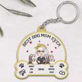 Personalized Best Dog Mom Ever Fur Mama Dog Lovers Gifts Acrylic Keychain Printed PNHQ2903