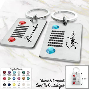 Personalized Birthstone Jeep Keychain Printed 23MAR-DT30