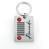 Personalized Birthstone Jeep Keychain Printed 23MAR-DT30
