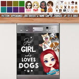 Personalized Just A Girl Who Loves Dogs Dishwasher QTDT3003